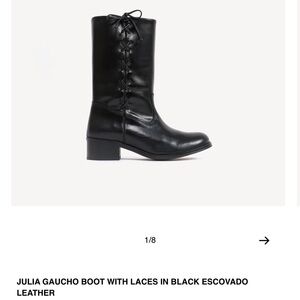 Dico Copenhagen Julia Lace Gaucho Black Leather Boots